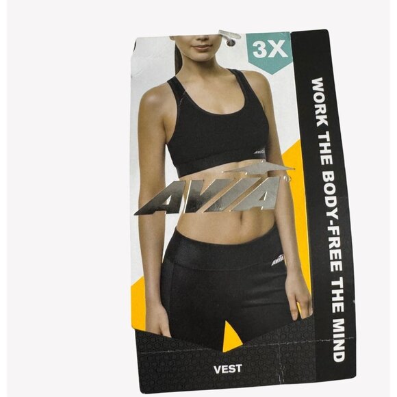 NWT Avia Womens Black Full-Zip 3X Quilted Puffer Vest Running Jogging Pockets - Picture 4 of 9